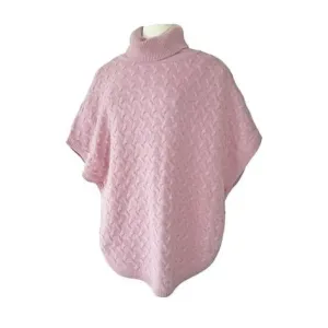 Roll Neck Basket Weave Poncho