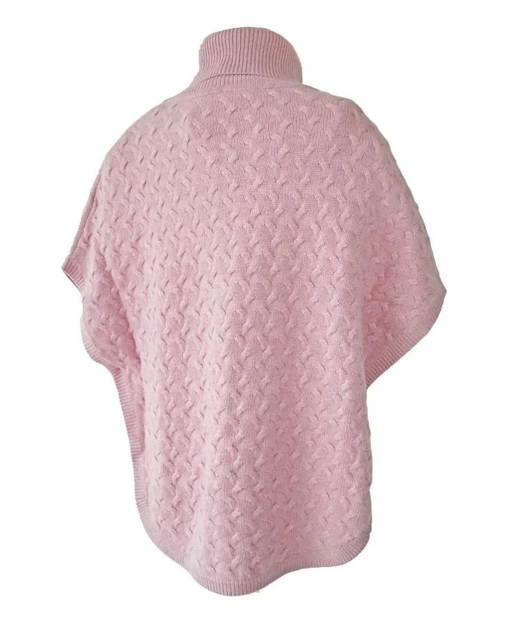 Roll Neck Basket Weave Poncho