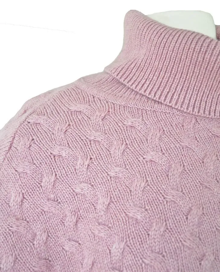 Roll Neck Basket Weave Poncho