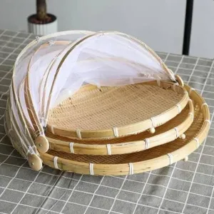Round Handmade Bamboo Tent Basket