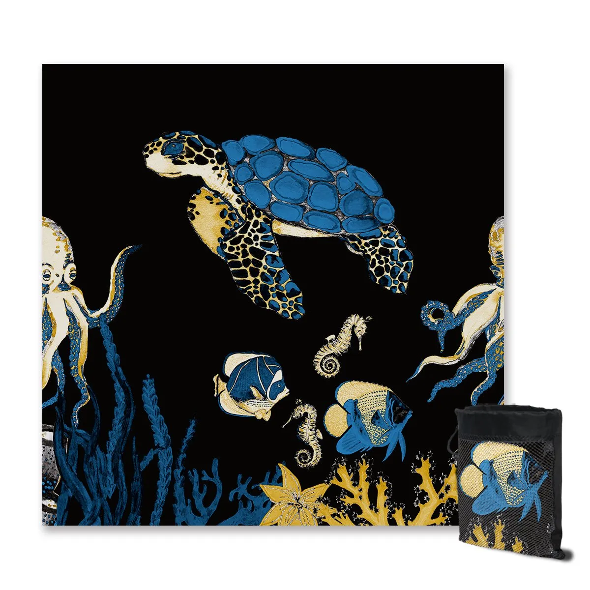 Sea Turtle Blues Sand Free Towel