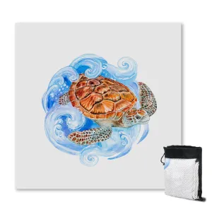 Sea Turtle Waves Sand Free Towel