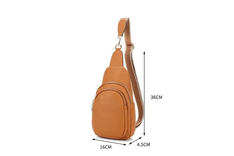 Sling Bags for Women Crossbody, Fanny Waist Packs, Trendy Chest Bag with Adjustable wide Strap - Gold