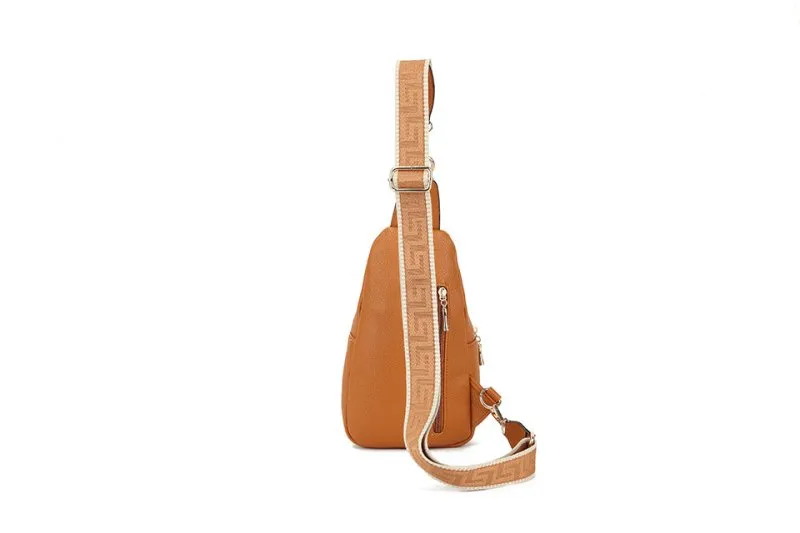 Sling Bags for Women Crossbody, Fanny Waist Packs, Trendy Chest Bag with Adjustable wide Strap - Gold