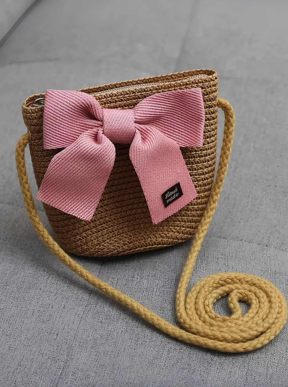 Summer Straw Hat and Sling Bag Set