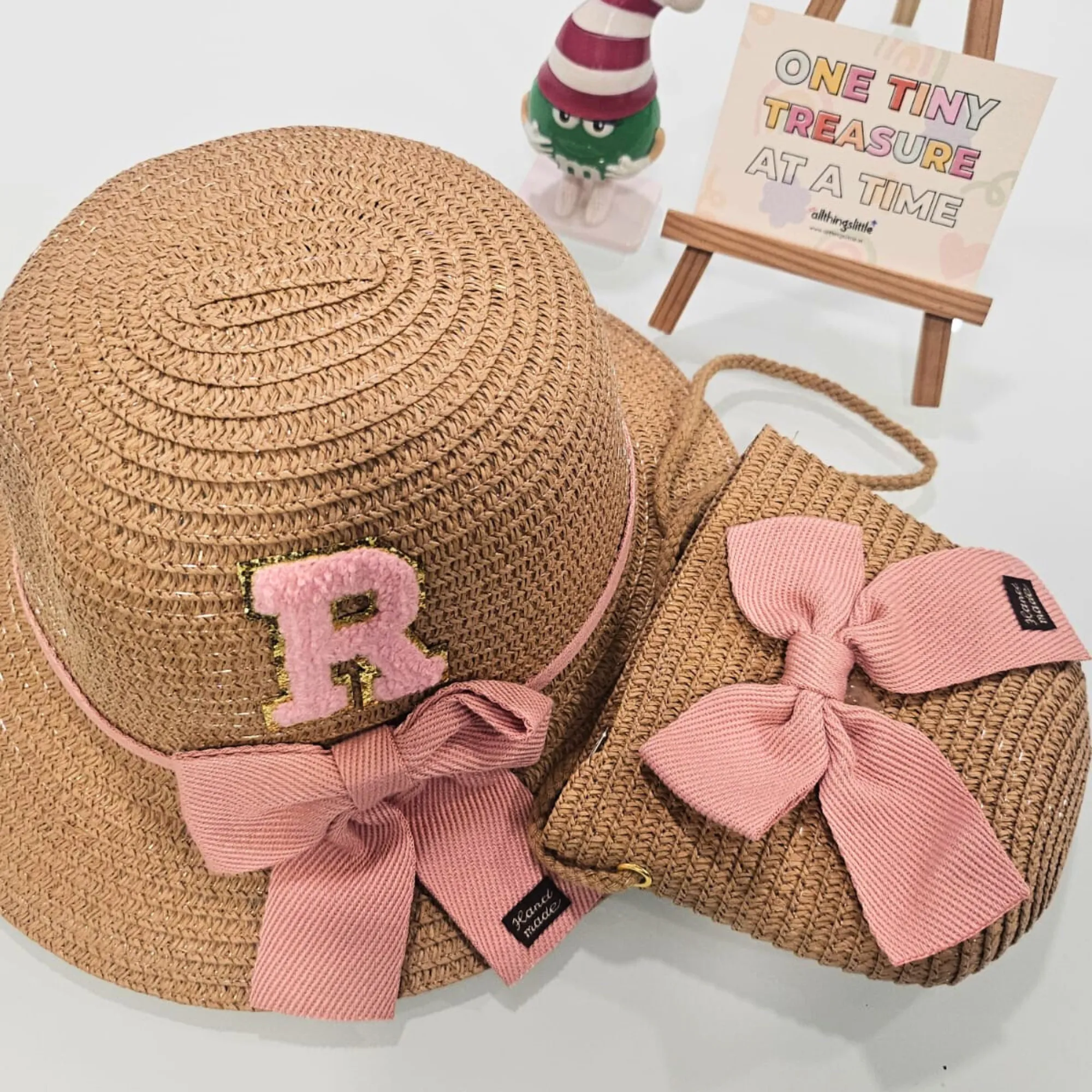 Summer Straw Hat and Sling Bag Set