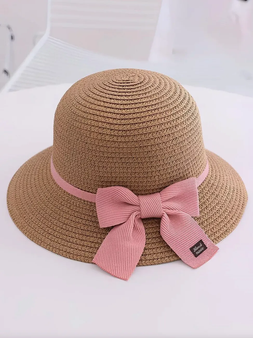 Summer Straw Hat and Sling Bag Set