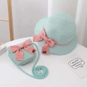 Summer Straw Hat and Sling Bag Set