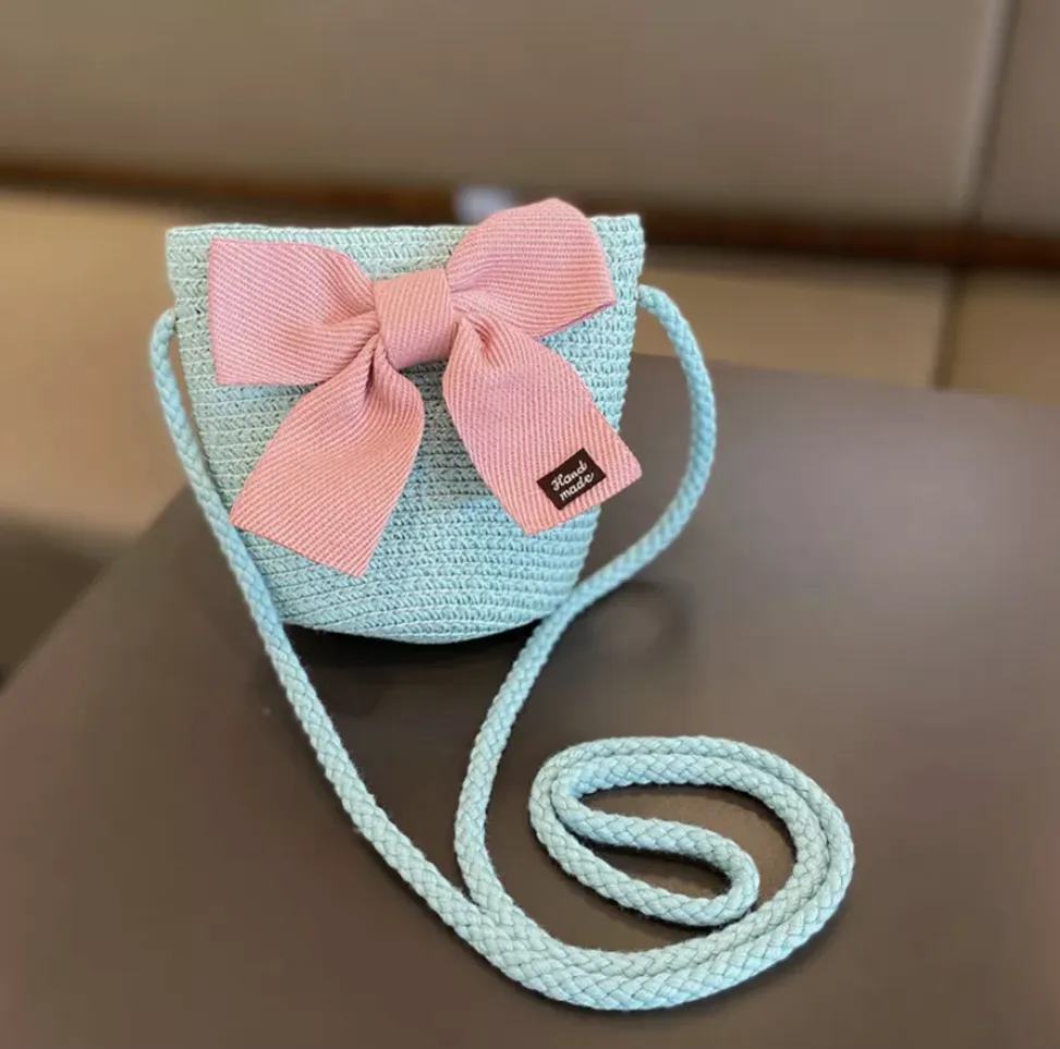Summer Straw Hat and Sling Bag Set