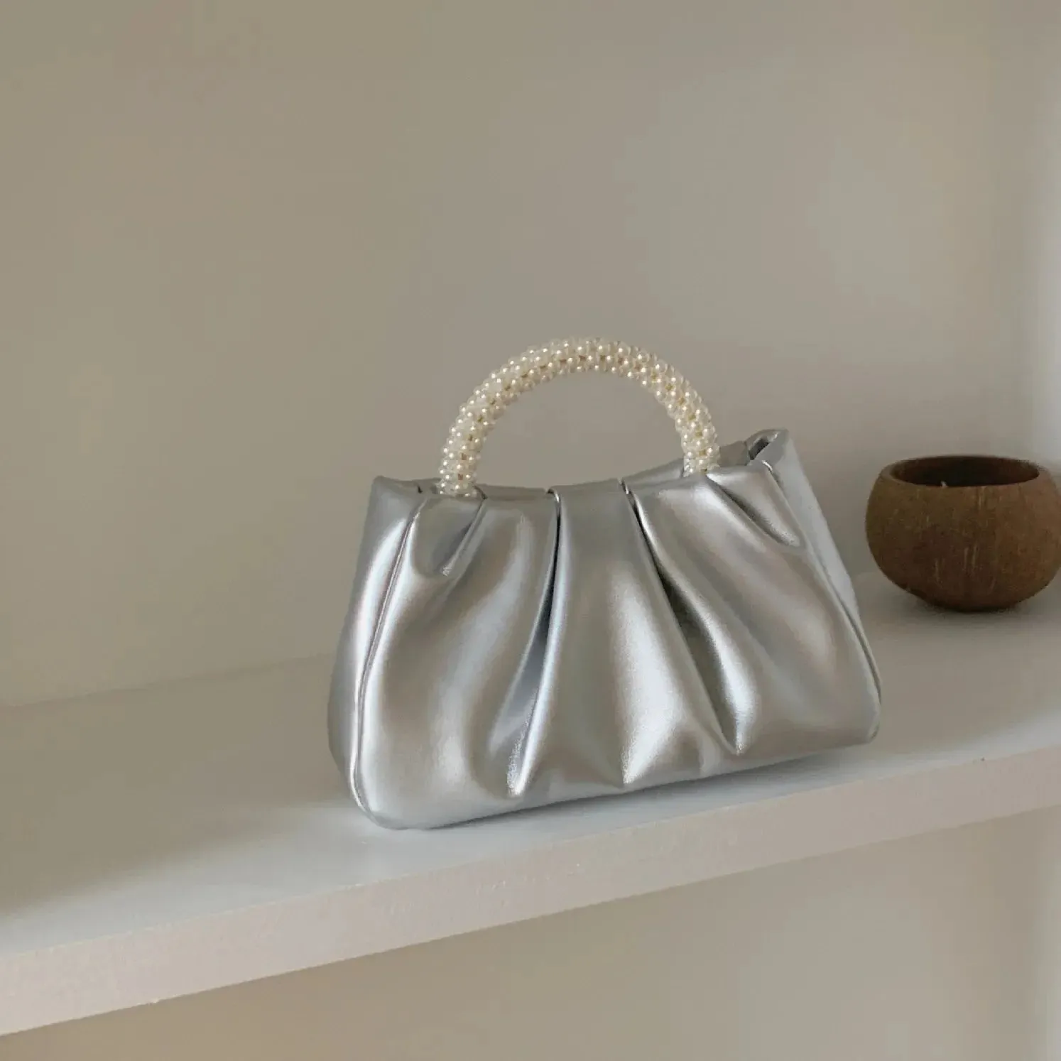 Uniwim Fashion Pearl Handle Women Dinner Clutch Purse Handbags Luxury Design Ladies Square Shoulder Bags Female Small Messenger Bag