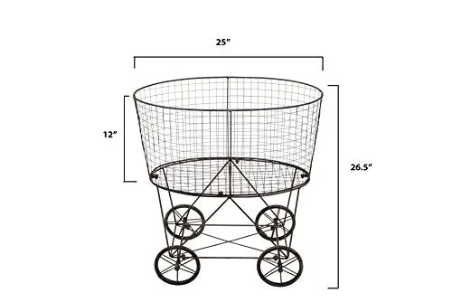 Vintage Look Metal Laundry Basket with Wheels by Creative Co-Op