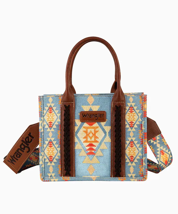 WG2202-8120SBR Wrangler Southwestern Print Small Canvas Tote/Crossbody
