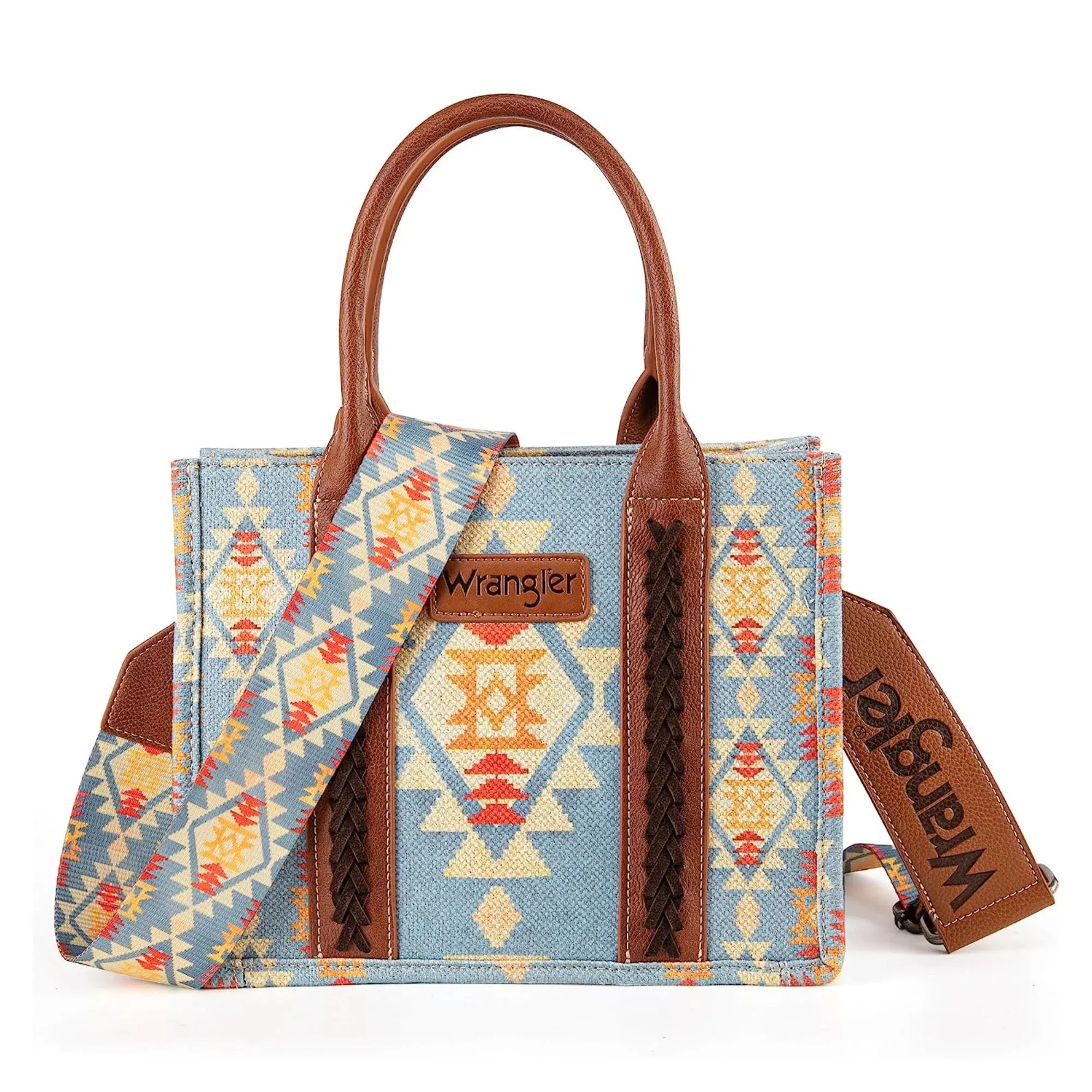 WG2202-8120SBR Wrangler Southwestern Print Small Canvas Tote/Crossbody