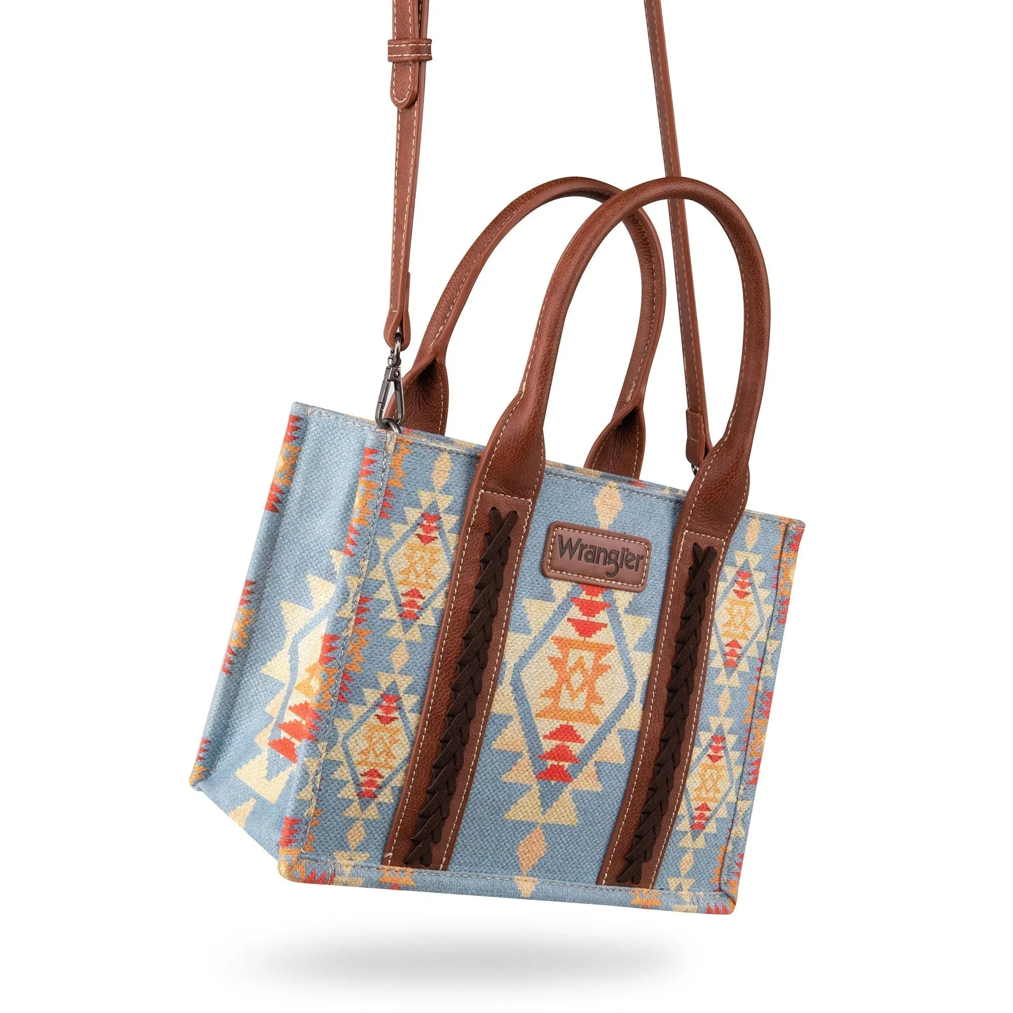 WG2202-8120SBR Wrangler Southwestern Print Small Canvas Tote/Crossbody