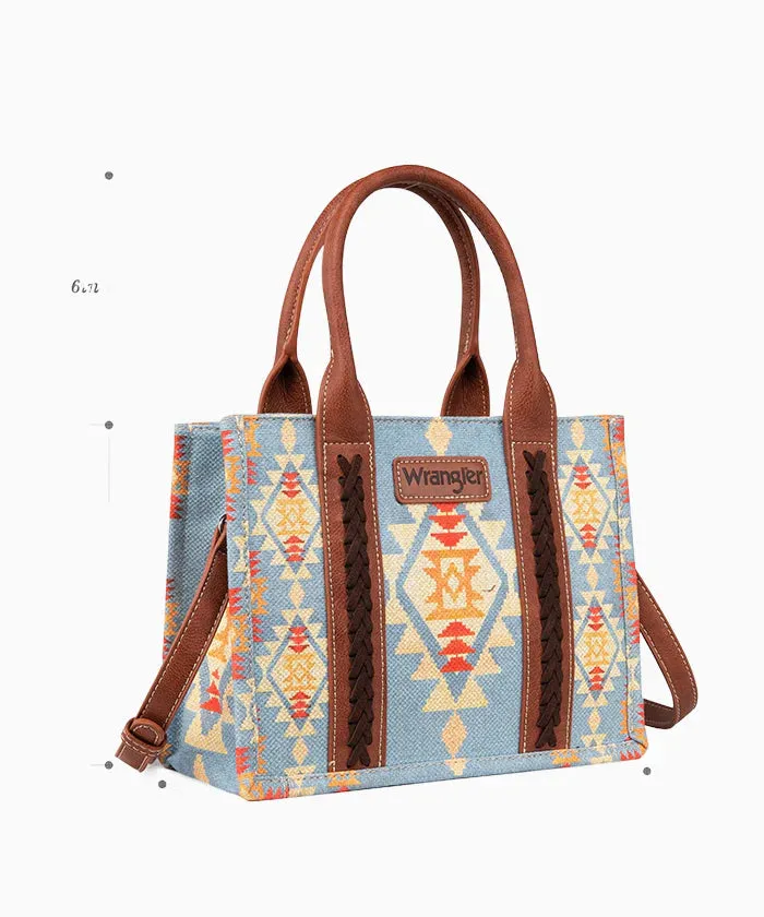 WG2202-8120SBR Wrangler Southwestern Print Small Canvas Tote/Crossbody