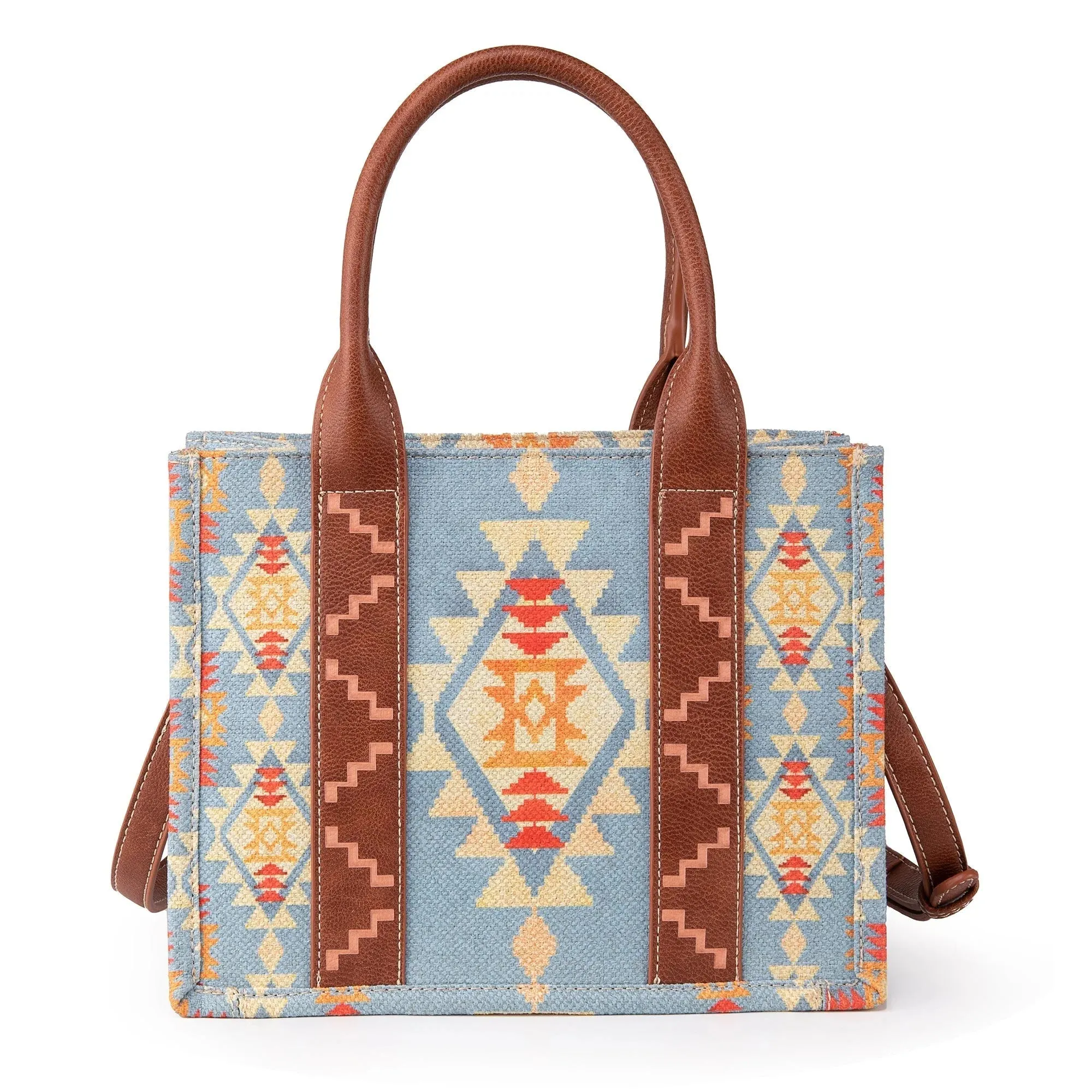 WG2202-8120SBR Wrangler Southwestern Print Small Canvas Tote/Crossbody