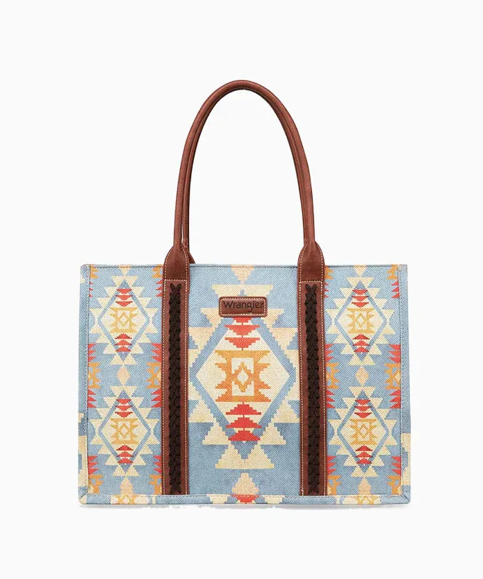 WG2202-8120SBR Wrangler Southwestern Print Small Canvas Tote/Crossbody