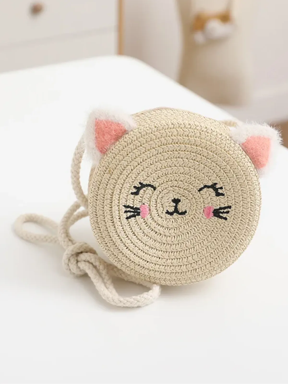 Whisker Wonder Cat Ear Straw Hat Set