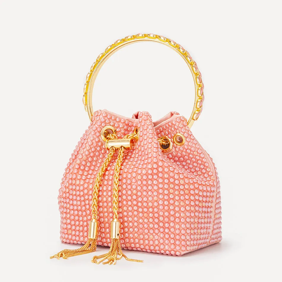 Women Ceramic Beads Tassel Crossbody Bags