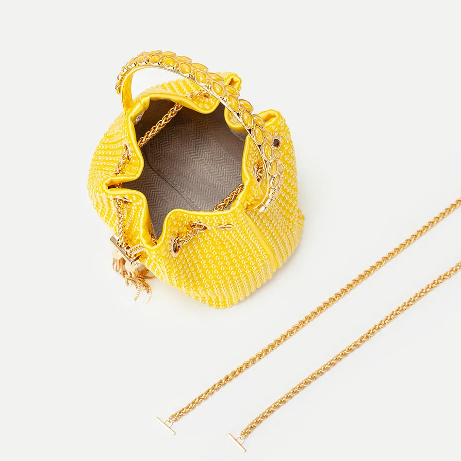 Women Ceramic Beads Tassel Crossbody Bags