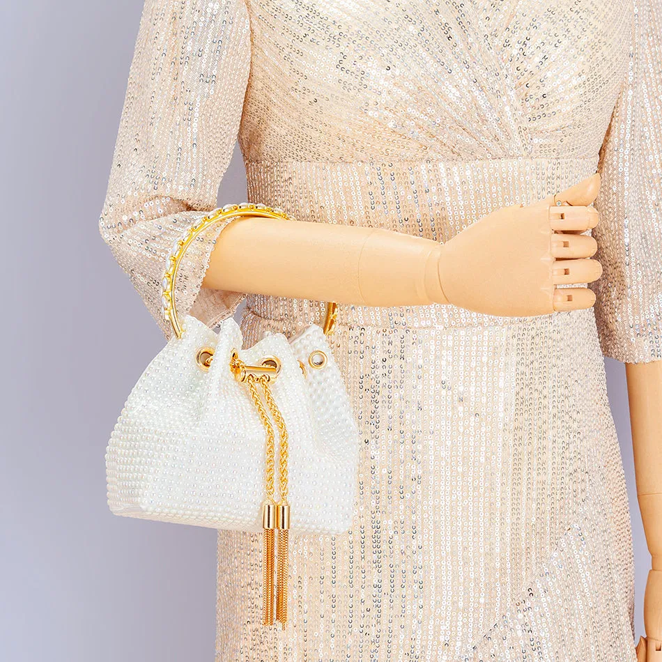 Women Ceramic Beads Tassel Crossbody Bags