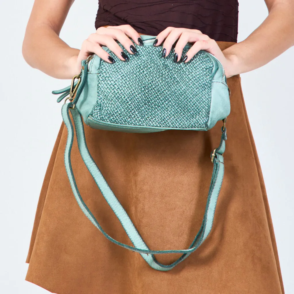 Woven crossbody leather bags wholesale