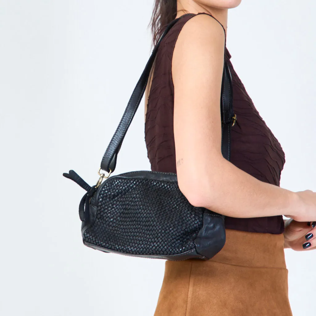 Woven crossbody leather bags wholesale