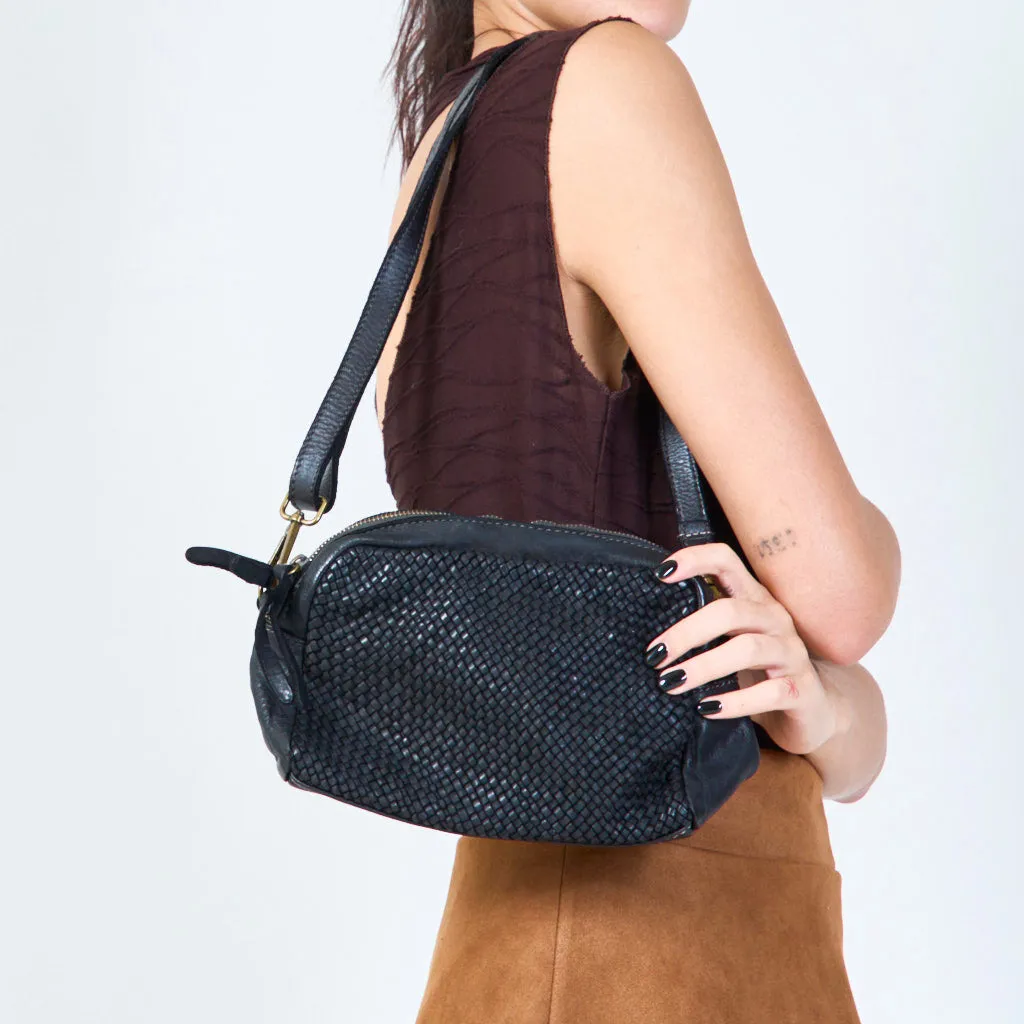 Woven crossbody leather bags wholesale