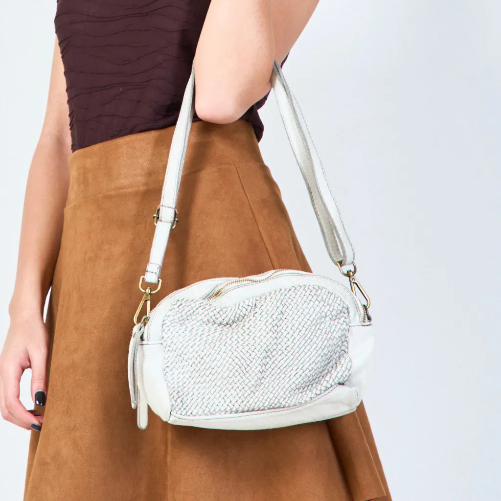 Woven crossbody leather bags wholesale