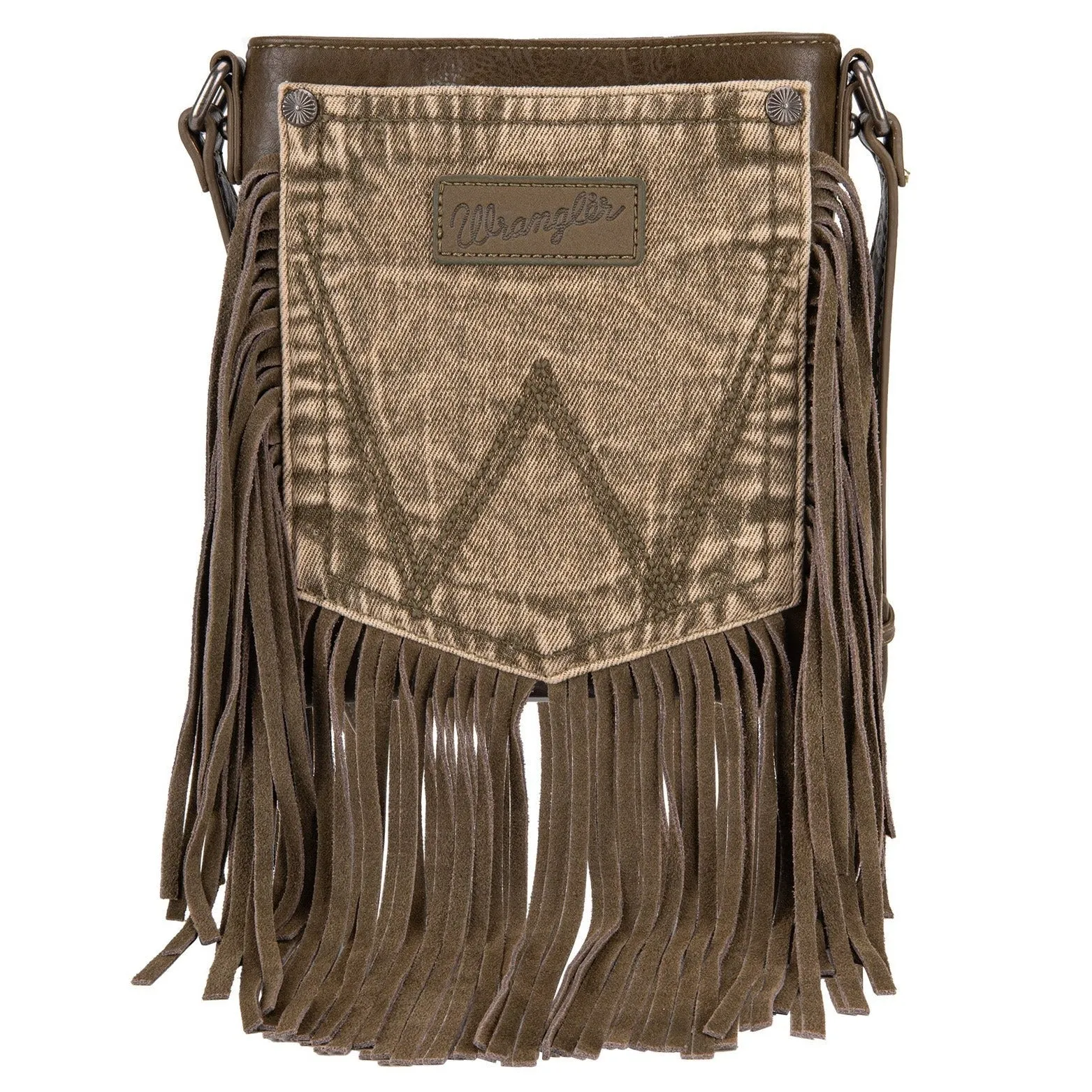 Wrangler Pocket Fringe Crossbody- Green