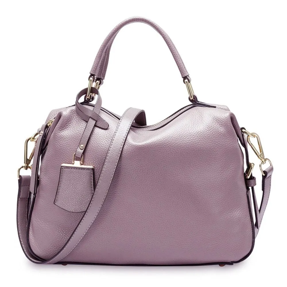 Zency Fashion Women Tote Bag 100% Genuine Leather Handbags Female Boston Charm Messenger Crossbody Purse Luxury Shoulder Bags