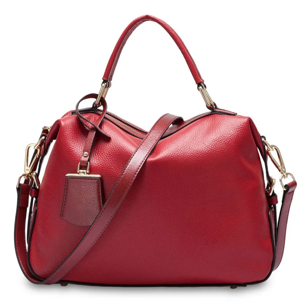 Zency Fashion Women Tote Bag 100% Genuine Leather Handbags Female Boston Charm Messenger Crossbody Purse Luxury Shoulder Bags