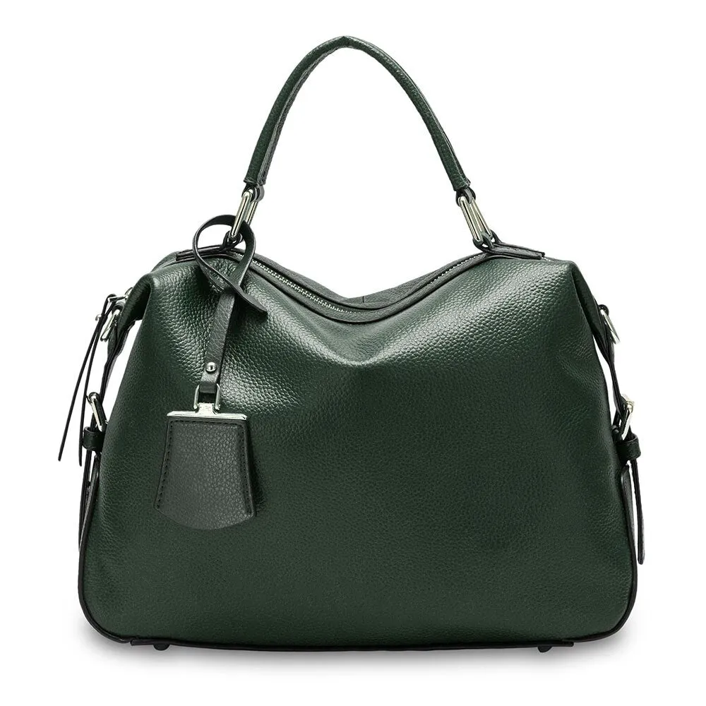 Zency Fashion Women Tote Bag 100% Genuine Leather Handbags Female Boston Charm Messenger Crossbody Purse Luxury Shoulder Bags